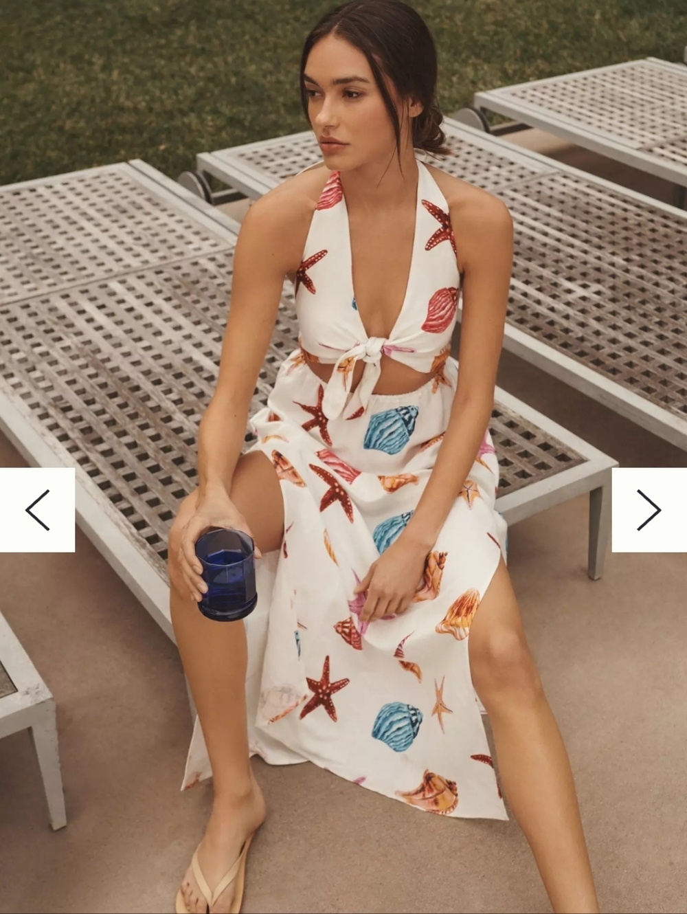 Anthropologie Cut-Out Halter Cut-Out Cover Up Maxi Dress Size L - Picture 4 of 10